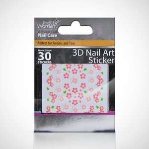  Pretty Woman Decorative 3D Nail Sticker   Pink Flowers 