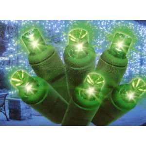  Set Of 30 Green LED Mini Christmas Lights With Green Wire 