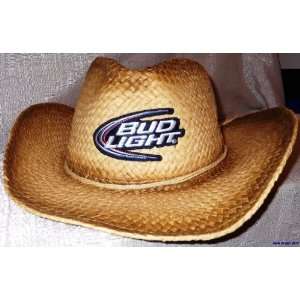 BUD LIGHT Embroidered Logo Straw Cowboy Cap HAT 