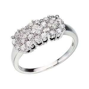    14K White Gold 3/4 ct. Diamond Cluster Ring Katarina Jewelry