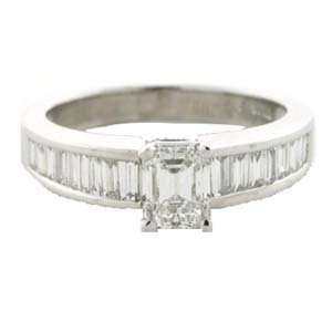  14k Solid Emerald Cut Diamond Ring (1.18 cts.tw.) Evyatar 