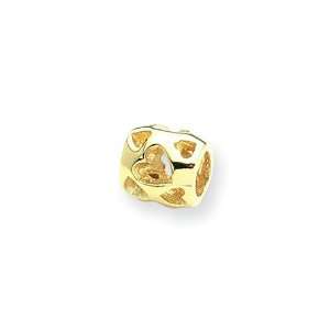 Open Hearts Charm in 14 Karat Yellow Gold for Reflections, Expression 