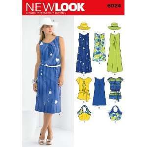 New Look sewing pattern 6024 Misses Dresses. Hat & Bag size A (8 10 