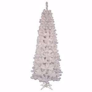  White Pencil Pine Tree with 250 Clear Lights   6.5 Foot 