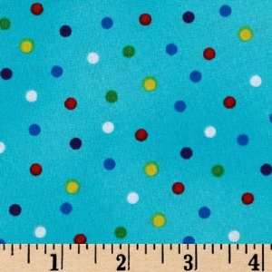  44 Wide Baby Geniuses Polka Dots Turquoise Fabric By The 