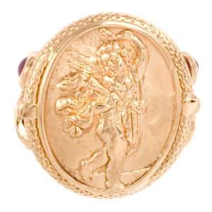     14k Yellow Gold and Pink Tourmaline Ring, Size 7 Jewelry