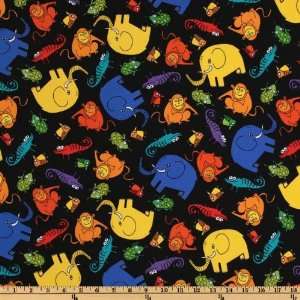  44 Wide Timeless Treasures Jungle Babies Black Fabric By 