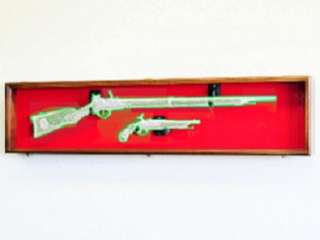 Long Rifle Musket Gun Shotgun Pistol Cabinet Display Case Wall Mount 