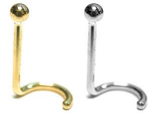 14K Real Solid Gold Nose Screw, Nose Rings, Nostril Jewelry Ball Tip 