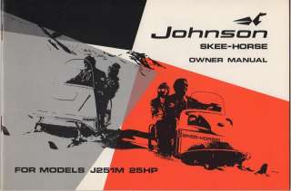 1971 JOHNSON SKEE HORSE SNOWMOBILE OWNERS MANUAL 25HP  