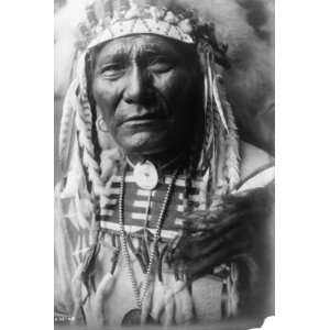  1908 photo Ghost Bear, Crow Indian, Montana, head and 
