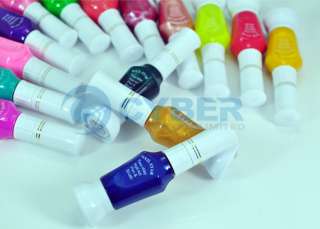 48 colors 2 Way Glitter Makeup Polish Nail Art Striper Pen +Varnish 