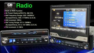 ES736USA 7 Inch 1 Din In Dash Car Audio Video DVD BT iPod  