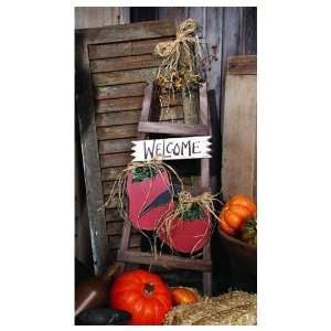   Welcome Ladder ~ Pumpkins & Crows ~ 28 1/2 Tall