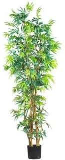 NEARLY NATURAL Artificial 7 Ft Fancy Style Bamboo Silk Tree Tropical 