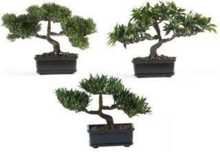 NEARLY NATURAL Artificial 12 Inch Bonsai Silk Plant Collection (Set of 