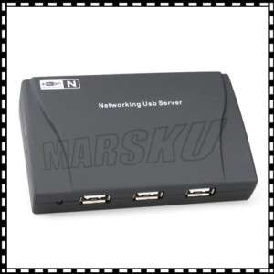 Port USB HUB Lan Network Server + Power Adapter new  