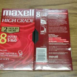 MAXELL HIGH GRADE VHS CASSETTE TAPES T 160 8 HOURS  