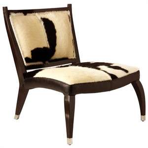 Black Lacquer/Cowhide Art Deco Accent Chair  