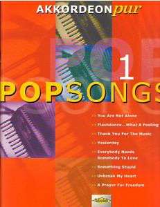 Popsongs 1 Accordion Accordian Pop Sheet Music  