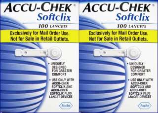 NEW 2 Boxes Accu Chek Softclix, 200 Total Lancets ~ NIB Soft clix 