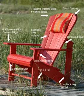 NEW ADIRONDACK CHAIR RECYCLED PLASTIC BEACH PATIO OUTDOOR FURNITURE 