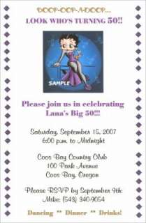 Betty Boop Birthday Party Invitations Kids or Adults  