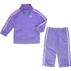  Adidas Girls 2T 4T Medium Purple Tricot Set Sports 