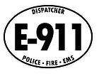 911 DISPATCHER POLICE FIRE EMS EURO STYLE DECAL / NEW BLACK/ FREE 