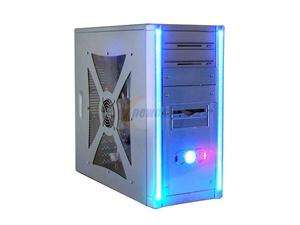   8815 Silver/Blue Steel ATX Mid Tower Computer Case 430W Power Supply