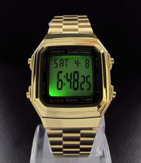 Casio Retro vintage gold col Digital LED Alarm Watch WG  