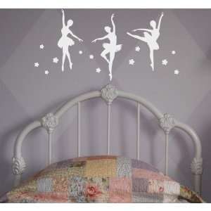  Ballerina Trio Wall Decal Size 12 H, Color of Graphic 