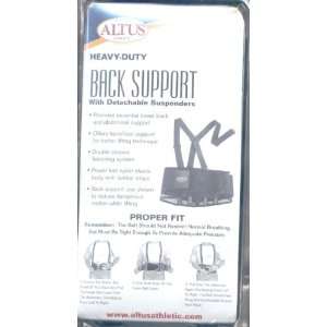Sm/med Genuine Altus Athletic Heavy Duty Back Support with Detachable 