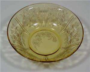 Depression Amber Bowl Sharon Pattern Federal Glass  