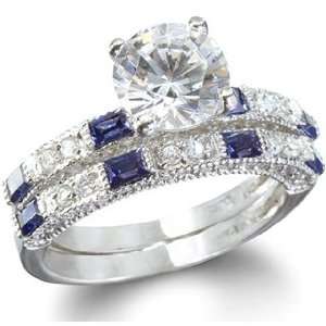  Anastasias Sapphire Blue Wedding Ring Set   10 Jewelry