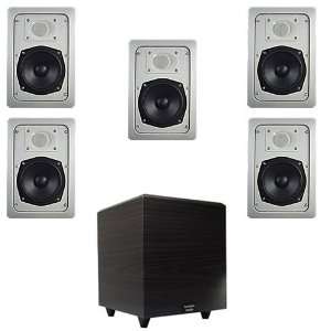  Acoustic Audio IW191 Home Surround Sound System w/5 5.25 