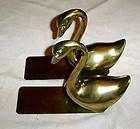 very unique pair of vintage brass swan bookends cool expedited