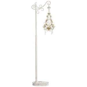  Antique Gold with Clear Beads Floor Stand Chandelier