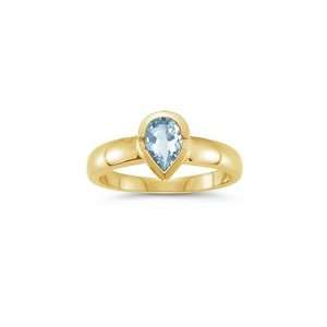  4.00 Cts Aquamarine Solitaire Ring in 18K Yellow Gold 9.0 