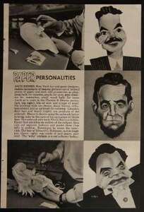 JACK EISNER Caricature Paper Sculpture Art 1949 article  