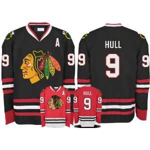 EDGE Chicago Blackhawks Authentic NHL Jerseys #9 HULL BLACK Jersey 
