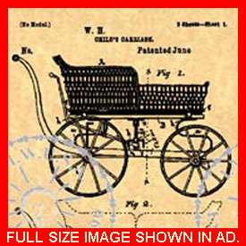 Antique BABY CARRIAGE/Stroller/Buggy Patent #317  