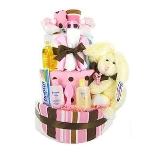   & Brown Diaper Cake   Baby Shower Gift Idea for Newborn Girls Baby