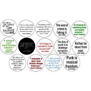   of 14 KURT COBAIN Quote Pinback Buttons 1.25 Pins / Badges Nirvana