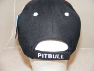 PIT BULL PITBULL PITT DOG BALL CAP, red black HAT  