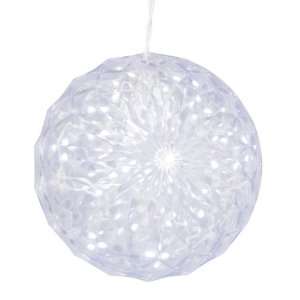  White LED Lighted Hanging Christmas Crystal Sphere Ball 