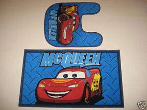   CARS Lightning McQueen Bath Rug Mat Bathroom Set Non Skid Slip Proof