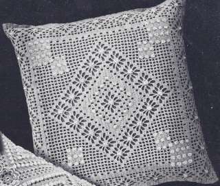 Vintage Crochet PATTERN MOTIF Popcorn Bedspread Pillow  