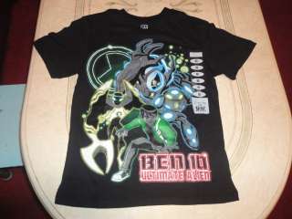 BEN 10 ULTIMATE ALIEN BLACK GREEN T  SHIRT SIZE 8 WE READY NWT NEW 
