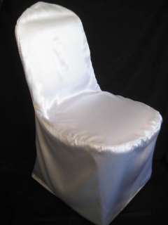 100 SATIN WEDDING BANQUET CHAIR COVERS White Ivory Blac  